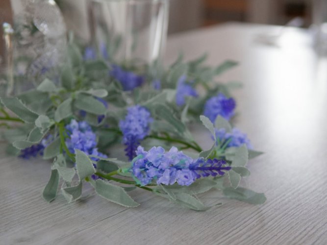 Kvetoucí girlanda, modrá, 180 cm