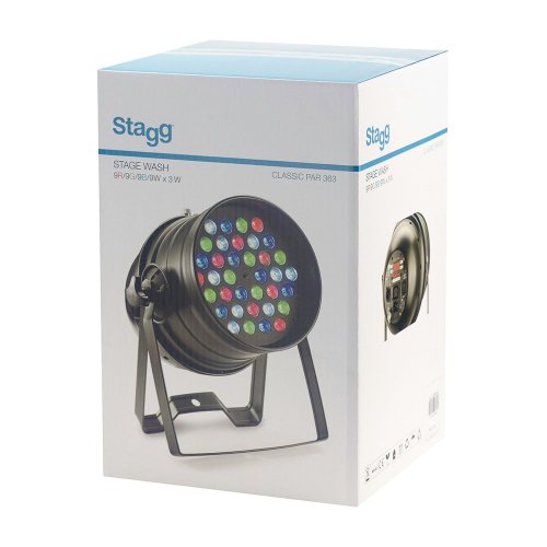 Stagg LED PAR, 36x3W RGBW, DMX, černý