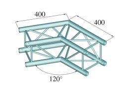 Alutruss Decolock DQ4-PAC22, 2-cestný rohový díl 120°, černý