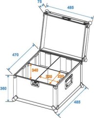 Transportní case pro 4 x PAR-LED 56 spot, dlouhý