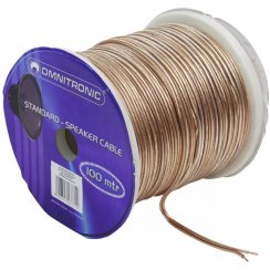 Omnitronic reproduktorový kabel 2x 1,5mm, transparentní, 100m, cena/m