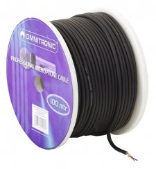 Omnitronic mikrofonní kabel, 100m role, černý, sada XLR konektorů