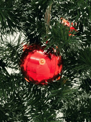 LED Vánoční ozdoby 6 cm, červené, 6 ks