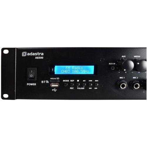 Adastra A8300, mixážní 4-zónový zesilovač 8x 300W, BT/MP3/FM/USB