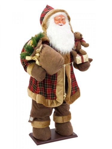 Santa nafukovací s bílými vousy, se zabudovanou pumpičkou, 160cm
