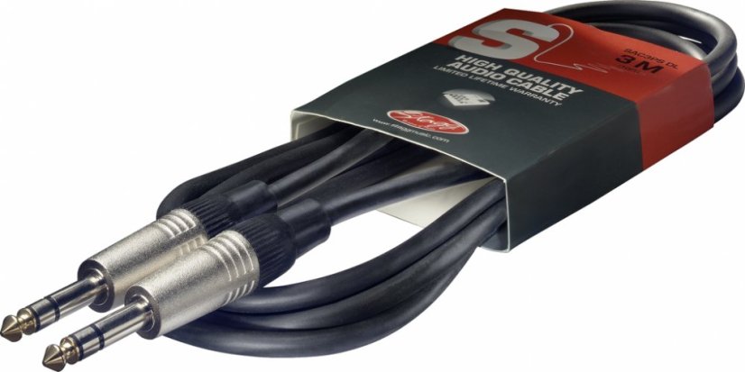 Stagg SAC3PS DL, kabel stereo JACK/stereo JACK, 3m