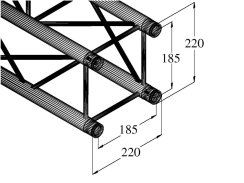 Alutruss Decolock DQ4-S200, rovný díl, černý