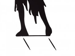 Kovová silueta zombie ženy, černá, 135cm