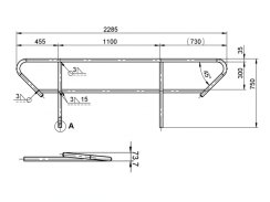 Alutruss BE-1T, zábradlí pro nastavitelné schody BE-1T