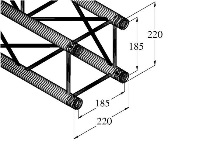 Alutruss Decolock DQ4-S4000, rovný díl, černý