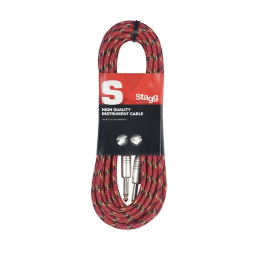 Stagg SGC3VT RD, nástrojový kabel Jack/Jack, 3 m, červený