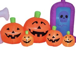 Halloween nafukovací figurína Duch s dýněmi, 244 cm