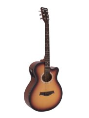 Dimavery AW-400, elektroakustická kytara typu Folk, sunburst