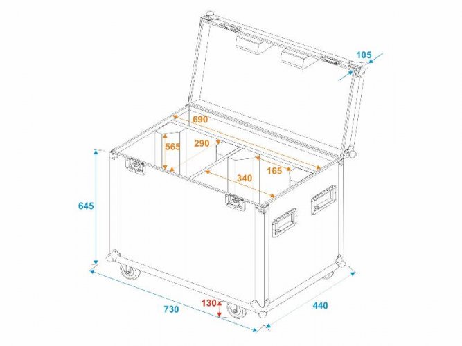 Roadinger Flightcase 2x PFE-100/120