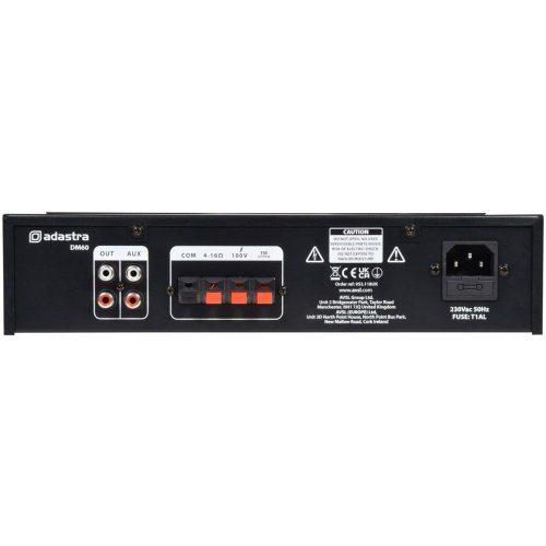 Adastra DM60, digitální 100V mixážní zesilovač, 60W