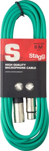 Stagg SMC6 CGR, kabel mikrofonní XLR/XLR, 6m, zelený