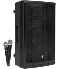 Stagg AS15B, mobilní 15" zvukový systém MP3/BT/USB/TWS/2x UHF, 200W