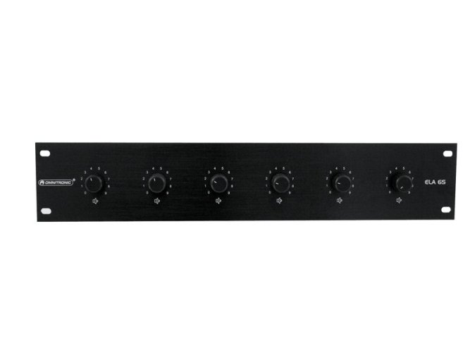 Omnitronic 6-ti zónový PA ovladač hlasitosti 45W stereo, černý