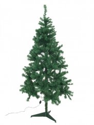 Umělý vánoční stromek s LED bílými žárovkami, 210 cm