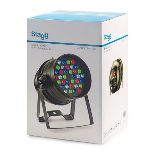 Stagg LED PAR, 36x3W RGBW, DMX stříbrný