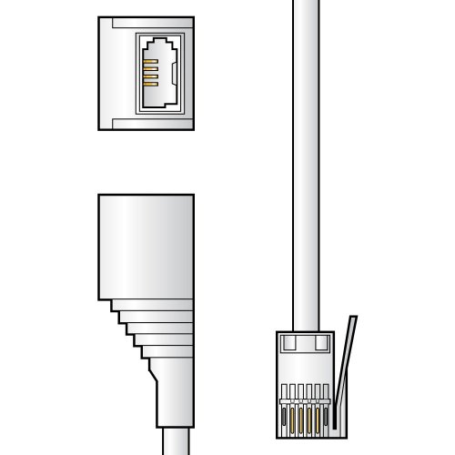 AV:link kabel telefonní 1x BT431A samec - 1x BT431A samice, bílý, 5m
