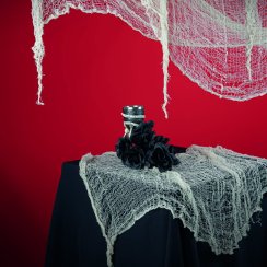 Halloween dekorační síť bílá, 55x350 cm