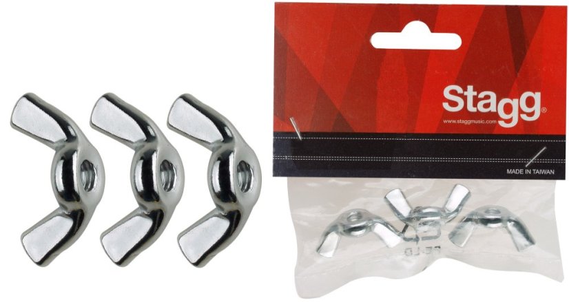Stagg 13G-HP, křídlová matka, 6 mm, 3ks