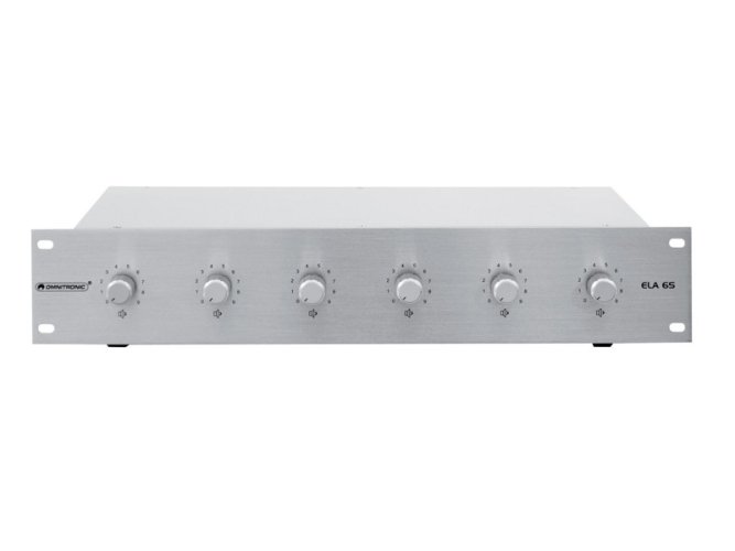 Omnitronic 6-ti zónový PA ovladač hlasitosti 10W stereo, stříbrný