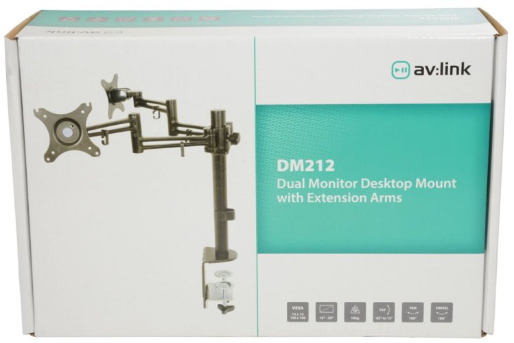 AV:link DM212 dvojitý stolní držák LED/LCD monitoru 10-30"