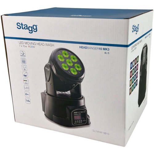 Stagg SLI MHW HB10-0, 7x10W RGBW, DMX, otočná hlavice
