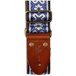 Stagg SWO-TIA-BLUE, tkaný nylonový popruh, vzor tiare, modrý