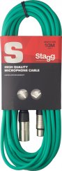 Stagg SMC10 CGR, kabel mikrofonní XLR/XLR, 10m, zelený