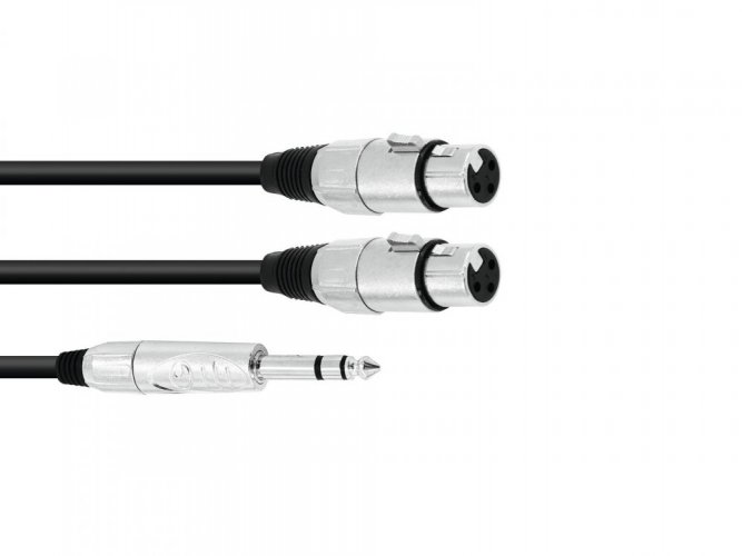 Kabel FXXK-15 2x XLR samec - Jack 6,3 stereo, 1,5 m