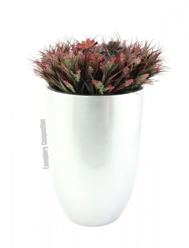 Květináč hliník-laminát, 49cm, lesklý-bílý