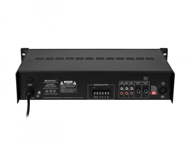 Omnitronic MA-240P, 100V mixážní zesilovač, MP3/USB/SD/BT, 240W