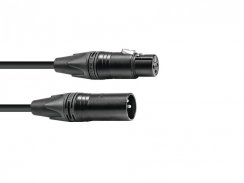 PSSO DMX kabel XLR 3-pinový, černý, 3m, konektory Neutrik