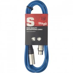 Stagg SMC3 CBL, kabel mikrofonní XLR/XLR, 3m, modrý