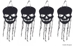Halloween dekorace závěsné lebky Halloween dekorace závěsné lebky