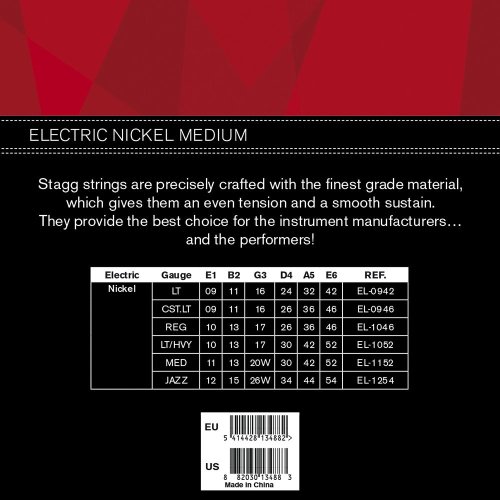Stagg EL-1152, sada strun pro elektrickou kytaru, medium