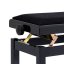 Stagg PB06G BKP VBK, stolička ke klavíru, černá lesklá, sametový sedák