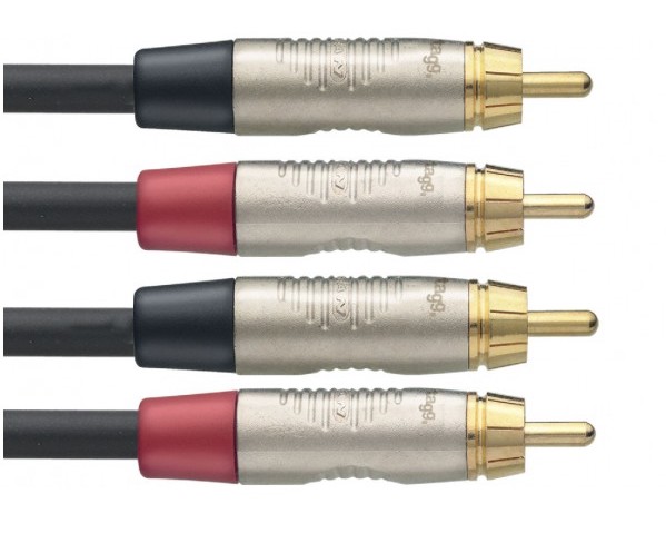 Stagg NTC060CR, kabel dvojitý RCA/RCA, 0,6m