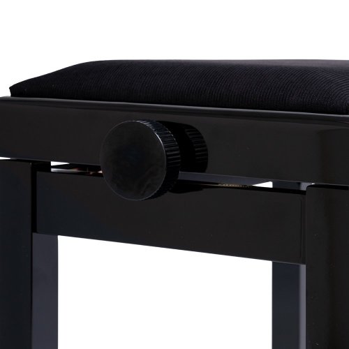 Stagg PB06G BKP VBK, stolička ke klavíru, černá lesklá, sametový sedák
