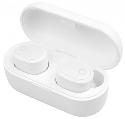 AV:link Sound Shells, bezdrátová Bluetooth sluchátka s nabíjecím pouzdrem, bílá