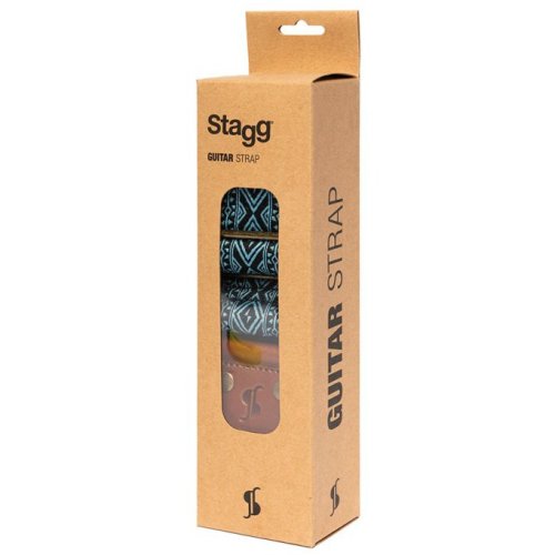 Stagg SWO-LOS-BLUE, tkaný nylonový popruh, vzor diamant, modrý