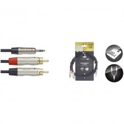 Stagg NUC1.5/MPS2CMR, kabel Jack 3,5 mm stereo - 2x RCA, 1,5m
