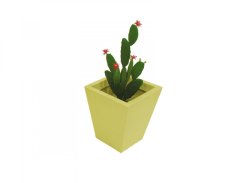 Květináč ze skleněných vláken, žlutý, čtvercový, 45 cm