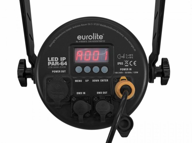 Eurolite LED PAR-64 COB, teplá bílá, 100W Zoom, černý