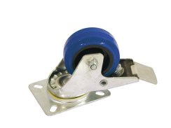 Otočná kolečka Blue Wheel s brzdou, 80 mm
