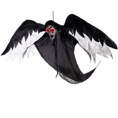 Halloween okřídlená kostra se zářícíma očima, 120 cm Halloween okřídlená kostra se zářícíma očima, 120 cm