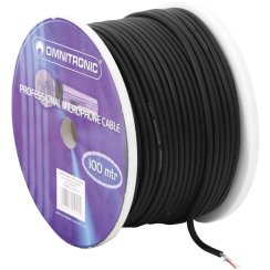Omnitronic mikrofonní kabel, 2x 0,22qmm stíněný, černý, cena / m